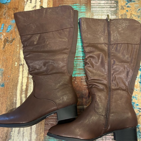 Lane Bryant 11 Wide Calf Brown Tall Knee High Boots - New NWOT - Picture 4 of 4
